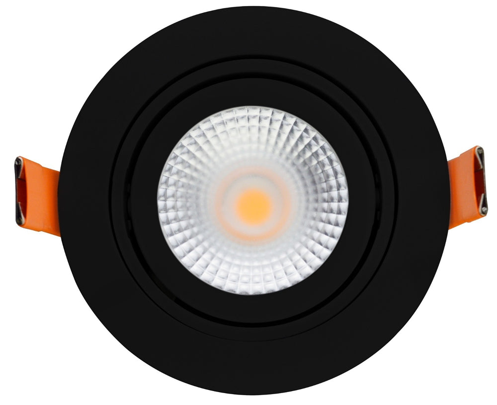 LCB LED indbygningsspot 95mm Sort IP65 5W 420 lumen Dim to Warm 2200K-3000K udskæring 80mm dæmpbar 230V