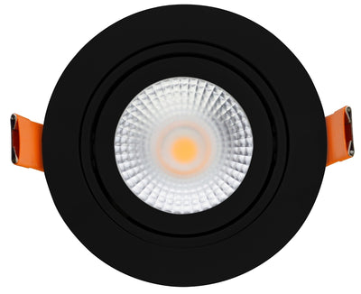 LCB LED indbygningsspot 95mm Sort IP65 5W 420 lumen Dim to Warm 2200K-3000K udskæring 80mm dæmpbar 230V