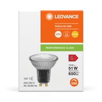 Performance LED Spot Reflektor GU10 PAR16 7.9W 2700K 650 lumen 120D dæmpbar høj CRI erstatter 51W
