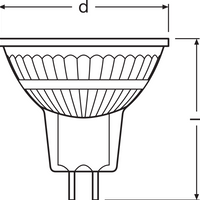 Performance LED Spot Reflector GU5.3 MR16 5W 345 lumens 2700K dimmable 36D replaces 35W