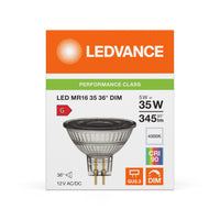Performance LED Spot Reflector GU5.3 MR16 5W 345 lumens 36D 4000K Cool White dimmable replaces 35W