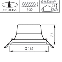 Philips CoreLine Downlight Gen 5 LED 9.8W 1200 lumen 4000K UGR19 220-240V D150mm IP20 Hvid