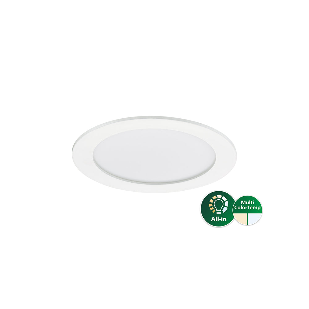 Philips DN145B LED indbygget downlight, 11W, 1100 lumen, 3000K 4000K, IP20/44, Hvid, 220-240V, CRI 80