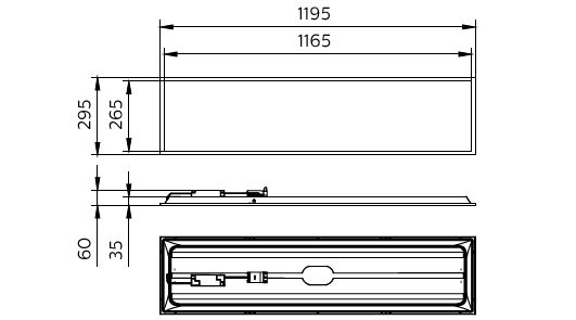 Philips LED panelarmatur 28W 3400 lumen 4000K 230V UGR19 IP20 Hvid 1195x295mm stålkabinet