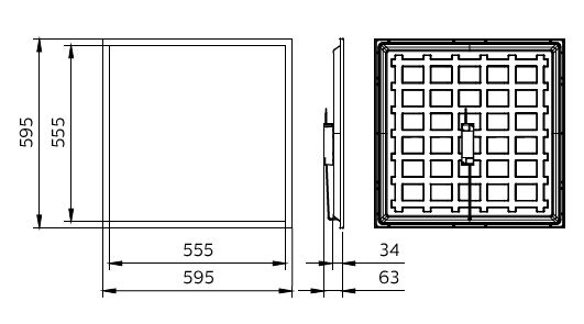 Philips LED panelarmatur 32W 4000K 3200 lumen 220-240V IP20 UGR22 CRI80 595x595mm Hvid