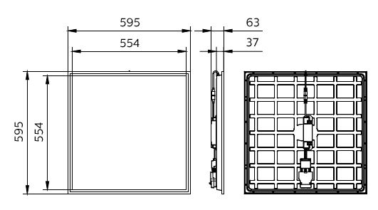 Philips LED panelarmatur 595x595mm 22W-31W 3000K-4000K 2900-4300 lumen DALI dæmpbar UGR19 IP20/44 Hvid