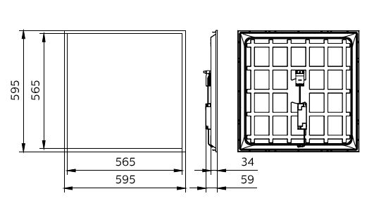 Philips LED panelarmatur 595x595mm 28W 3400 lumen 4000K neutral hvid IP20 UGR23 Hvid kabinet