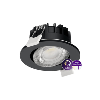 Philips LED indbygget spot RS071B 6W sort, dæmpbar, 2700K 3000K 4000K, 550 lumen, 40° lysvinkel, IP65