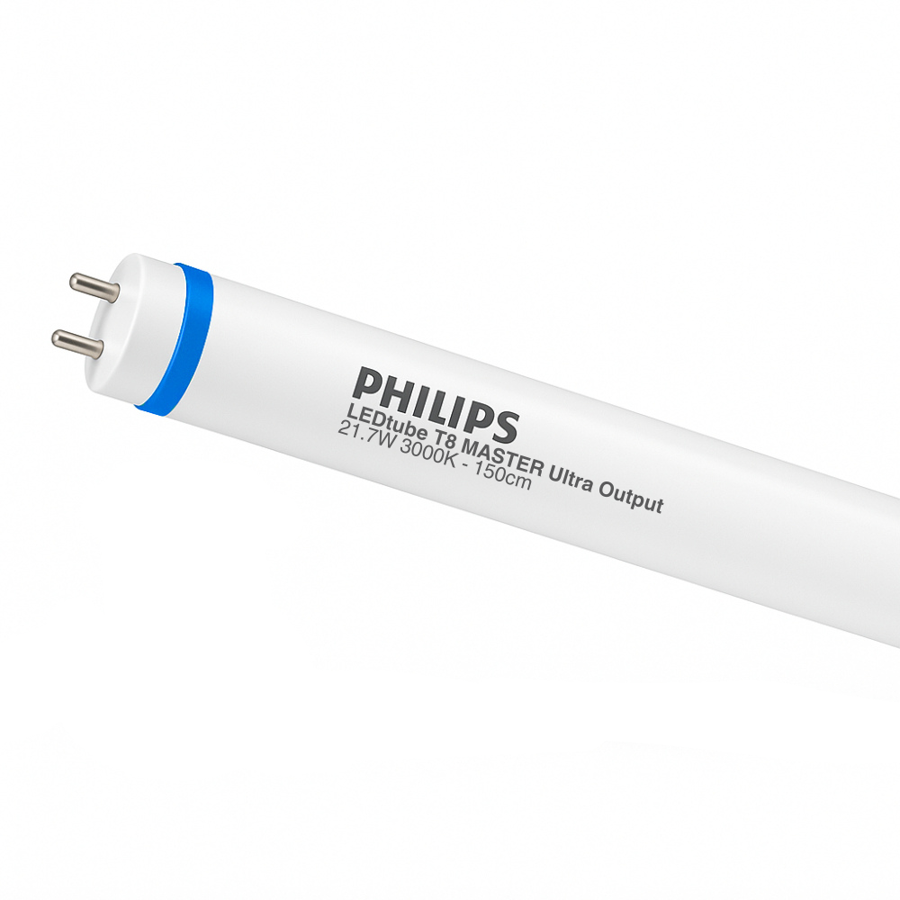 Philips LED T8 Rør 1500MM, 21.7W, 3400 lumen, 3000K Varm Hvid, Ultra Output, EM/Hovedstrøm kompatibel