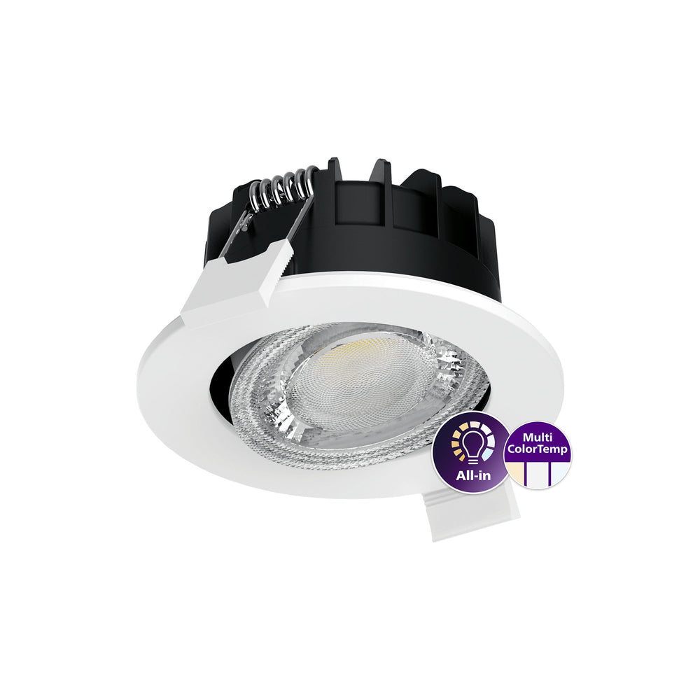 Philips Ledinaire Indbygget Spot LED 6W 2700K 3000K 4000K dæmpbar 550 lumen 40° Hvid IP65