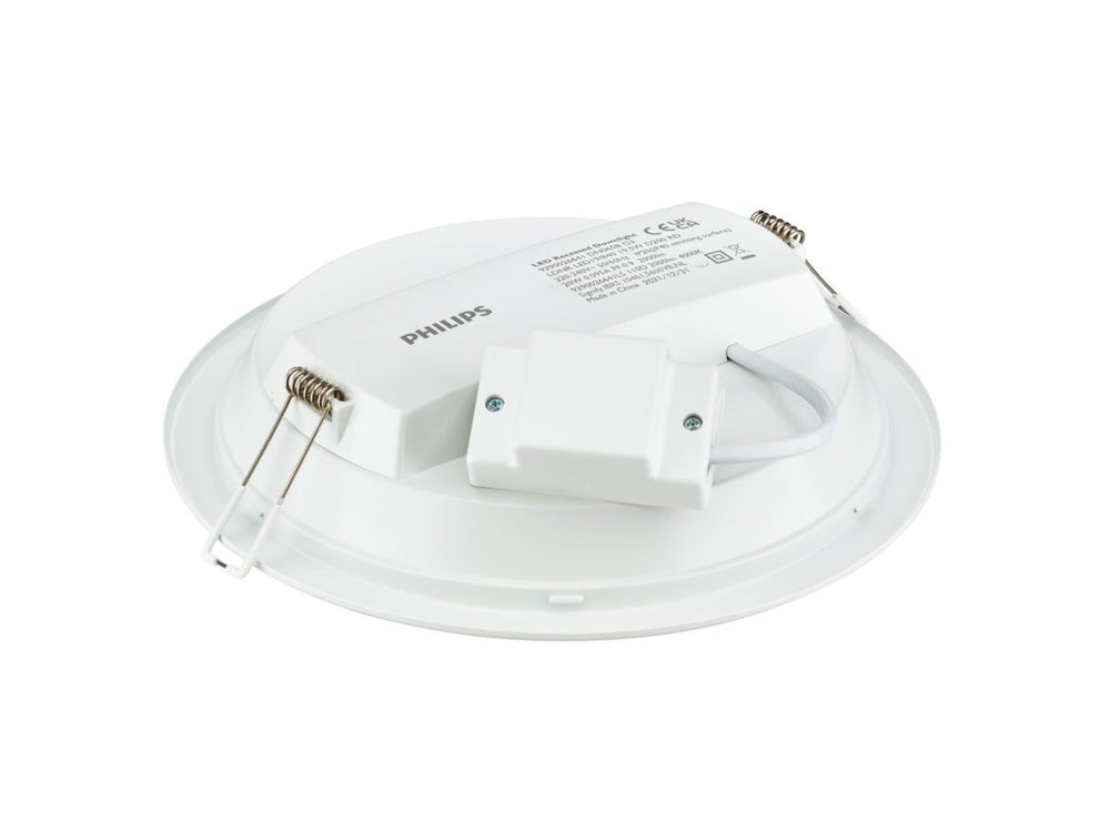 Philips LED Downlight 12W 1200 lumens 3000K 220-240V 110° White Round IP20/IP44 Ø175mm cutout 150mm