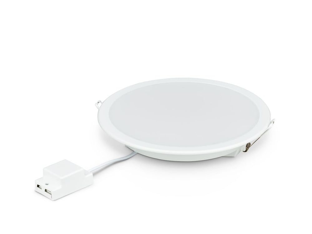 Philips LED Downlight 12W 1200 lumens 3000K 220-240V 110° White Round IP20/IP44 Ø175mm cutout 150mm