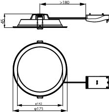 Philips Ledinaire SlimDownlight DN065B G4 LED 12W 1200 lumen 3000K 4000K 6500K Hvid IP20 IP44 Ø175mm
