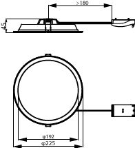 Philips Ledinaire SlimDownlight LED downlight 19W 2000 lumen 3000K 4000K 6500K IP20/44 Hvid Ø225mm