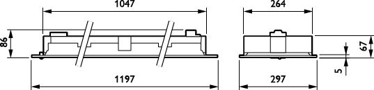 Philips PowerBalance gen2 indbygget LED-panelarmatur, 24W 4000K 3400 lumen, DALI dæmpbar, Hvid 1197x297mm