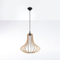 Sollux lighting LED pendant lamp ELZA with E27 fitting, warm wood finish