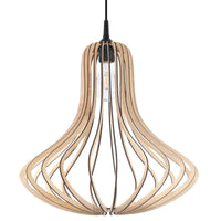 Sollux lighting LED pendant lamp ELZA with E27 fitting, warm wood finish
