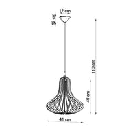 Sollux lighting LED pendant lamp ELZA with E27 fitting, warm wood finish