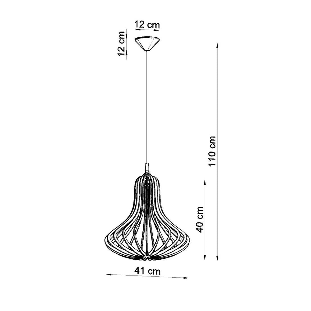 Sollux lighting LED pendant lamp ELZA with E27 fitting, warm wood finish