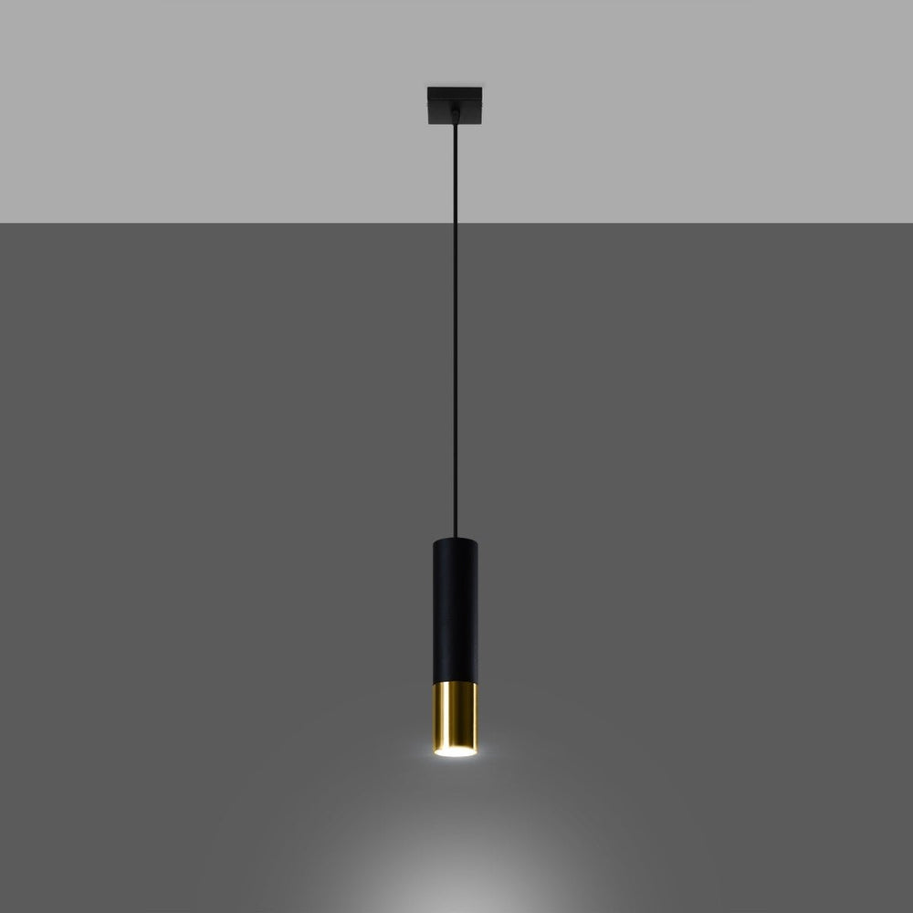 Led pendant light black gold loopz 1xGU10 fitting sollux lighting