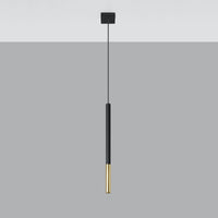 Sollux LED pendant lamp with black and gold finish, 104mm, IP20, 220-240V