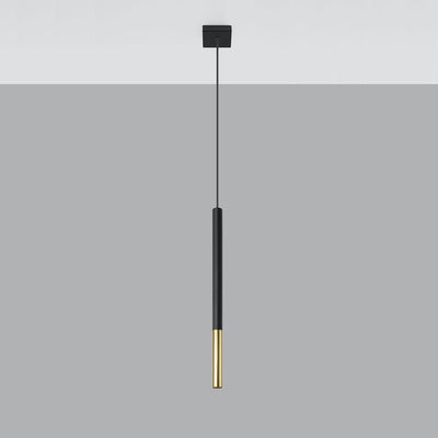 Sollux LED pendant lamp with black and gold finish, 104mm, IP20, 220-240V