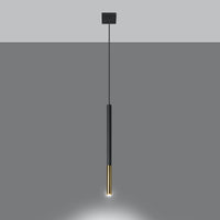 Sollux LED pendant lamp with black and gold finish, 104mm, IP20, 220-240V