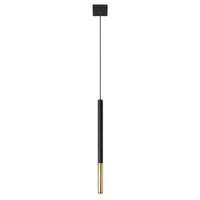 Sollux LED pendant lamp with black and gold finish, 104mm, IP20, 220-240V
