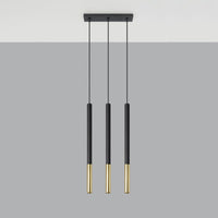 Sollux Lighting LED pendant lamp black gold 3 x G9 fitting