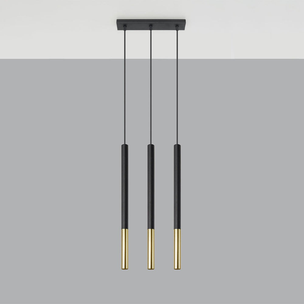 Sollux Lighting LED pendant lamp black gold 3 x G9 fitting