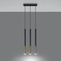Sollux Lighting LED pendant lamp black gold 3 x G9 fitting