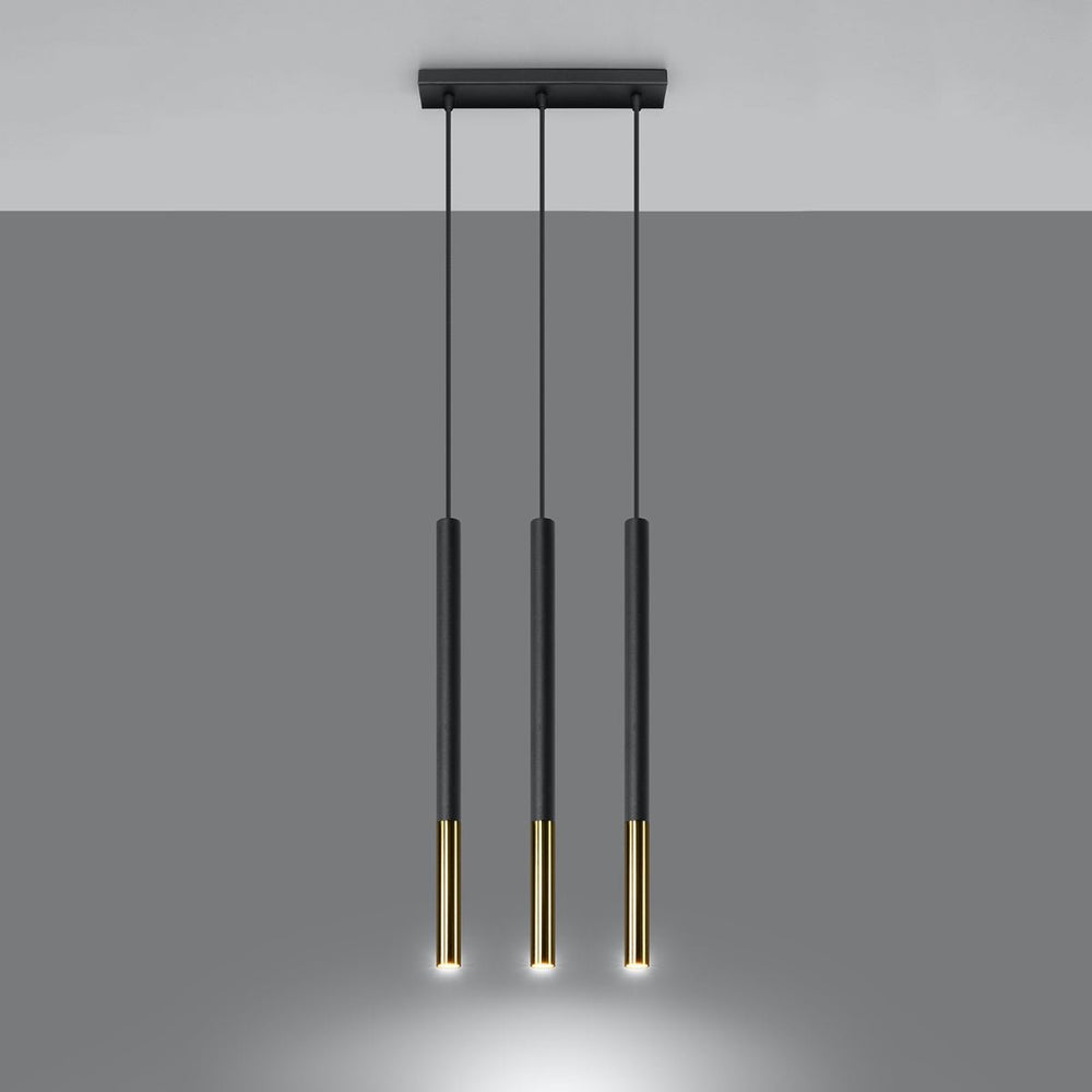Sollux Lighting LED pendant lamp black gold 3 x G9 fitting