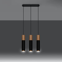 Sollux Lighting pablo 3 pendellampe sort 3 pærer 900mm højde LED kompatibel