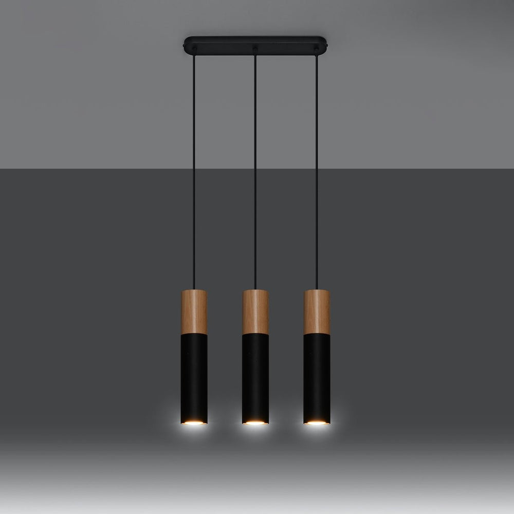 Sollux Lighting pablo 3 pendellampe sort 3 pærer 900mm højde LED kompatibel