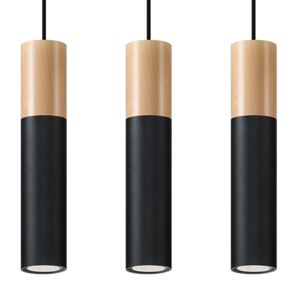 Sollux Lighting pablo 3 pendellampe sort 3 pærer 900mm højde LED kompatibel