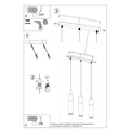Sollux Lighting pablo 3 pendellampe sort 3 pærer 900mm højde LED kompatibel