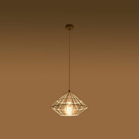 Led hanglamp hout mandelino e27 socket, 115mm height, 13mm width, mat goud aluminum