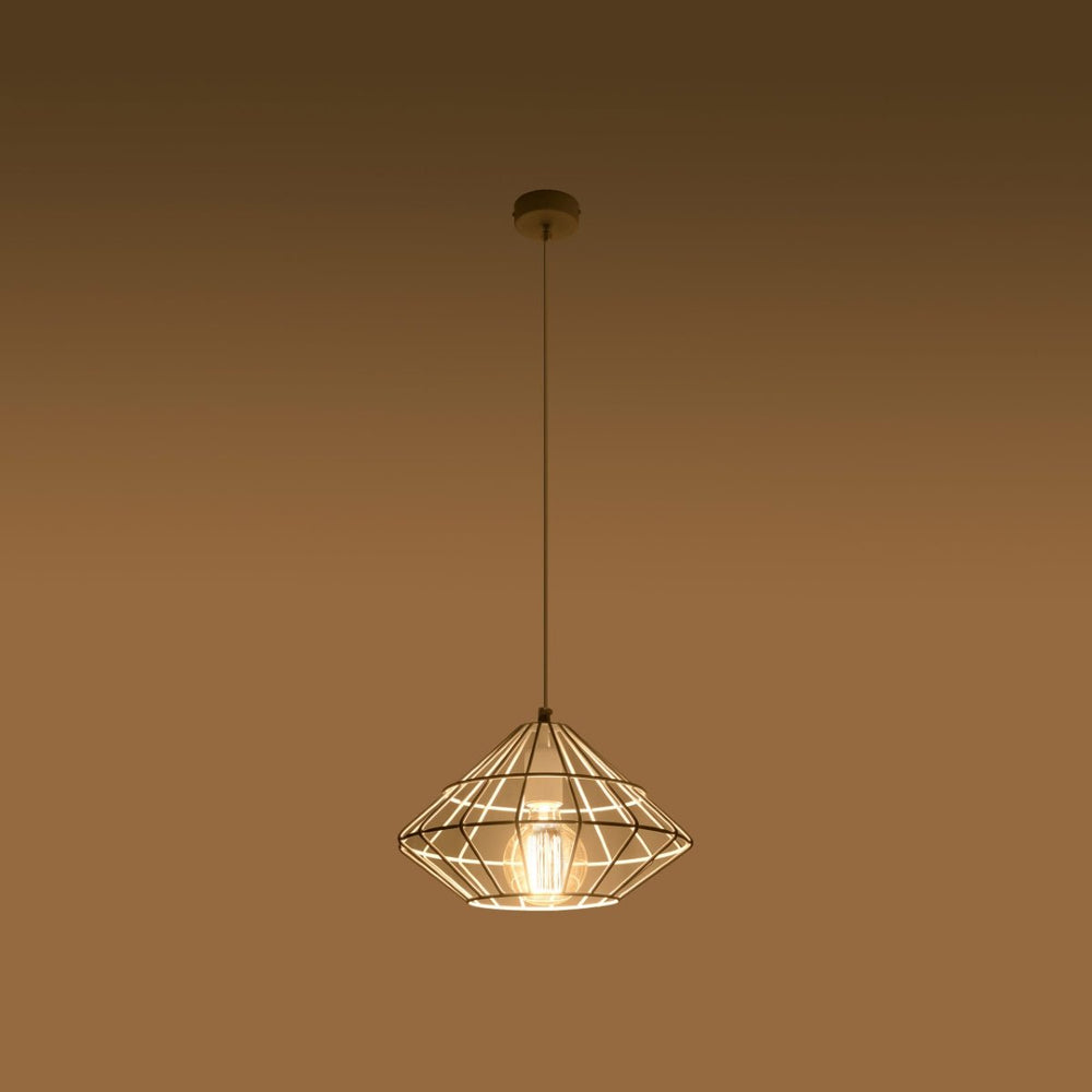 Led hanglamp hout mandelino e27 socket, 115mm height, 13mm width, mat goud aluminum