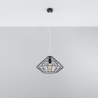 Sollux Lighting Umberto black pendant lamp, LED, 220-240V, IP20, 80 CRI, aluminum, 104mm