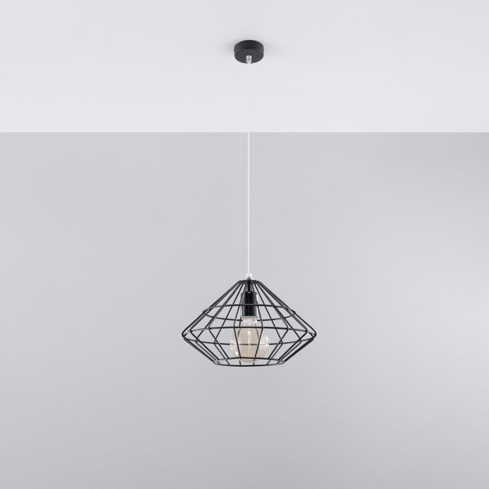 Sollux Lighting Umberto black pendant lamp, LED, 220-240V, IP20, 80 CRI, aluminum, 104mm