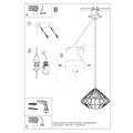 Sollux Lighting Umberto black pendant lamp, LED, 220-240V, IP20, 80 CRI, aluminum, 104mm