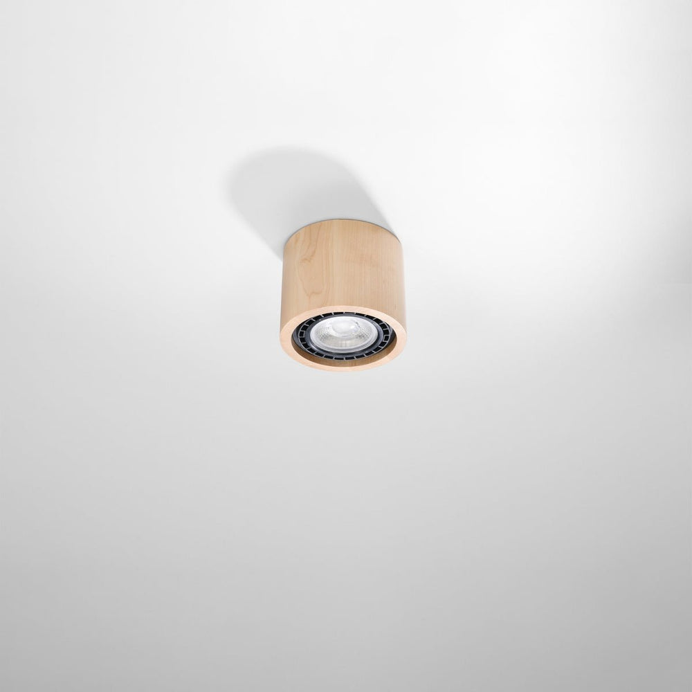 Sollux lighting led plafondspot natural wood finish with 13mm width