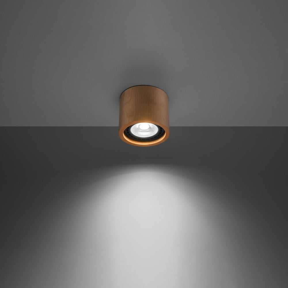 Sollux lighting led plafondspot natural wood finish with 13mm width