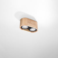 Sollux Lighting plafondspot BASIC 2 LED lamp, natural wood finish, CRI 80-89, IP20