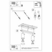 Sollux Lighting plafondspot BERG 2 natural wood LED 50W, 220-240V, IP20