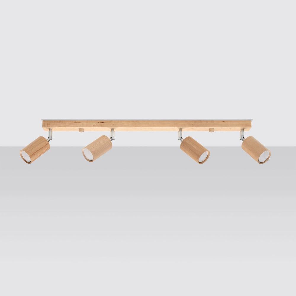 Sollux Lighting plafondspot berg 4 natural wood LED 50W 220-240V IP20