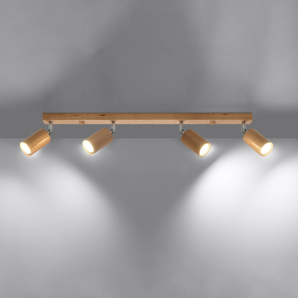 Sollux Lighting plafondspot berg 4 natural wood LED 50W 220-240V IP20