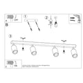 Sollux Lighting plafondspot berg 4 natural wood LED 50W 220-240V IP20