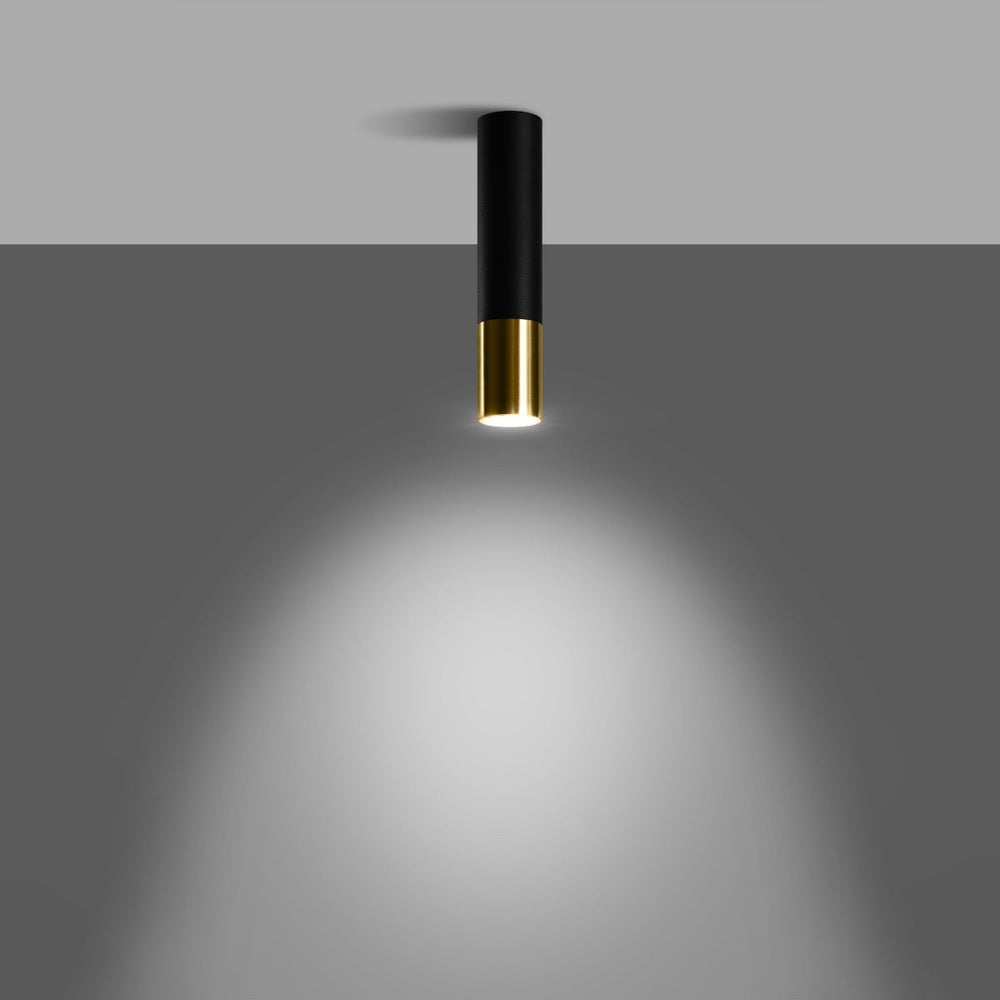 LED plafondspot black gold loopez with GU10 socket from Sollux Lighting