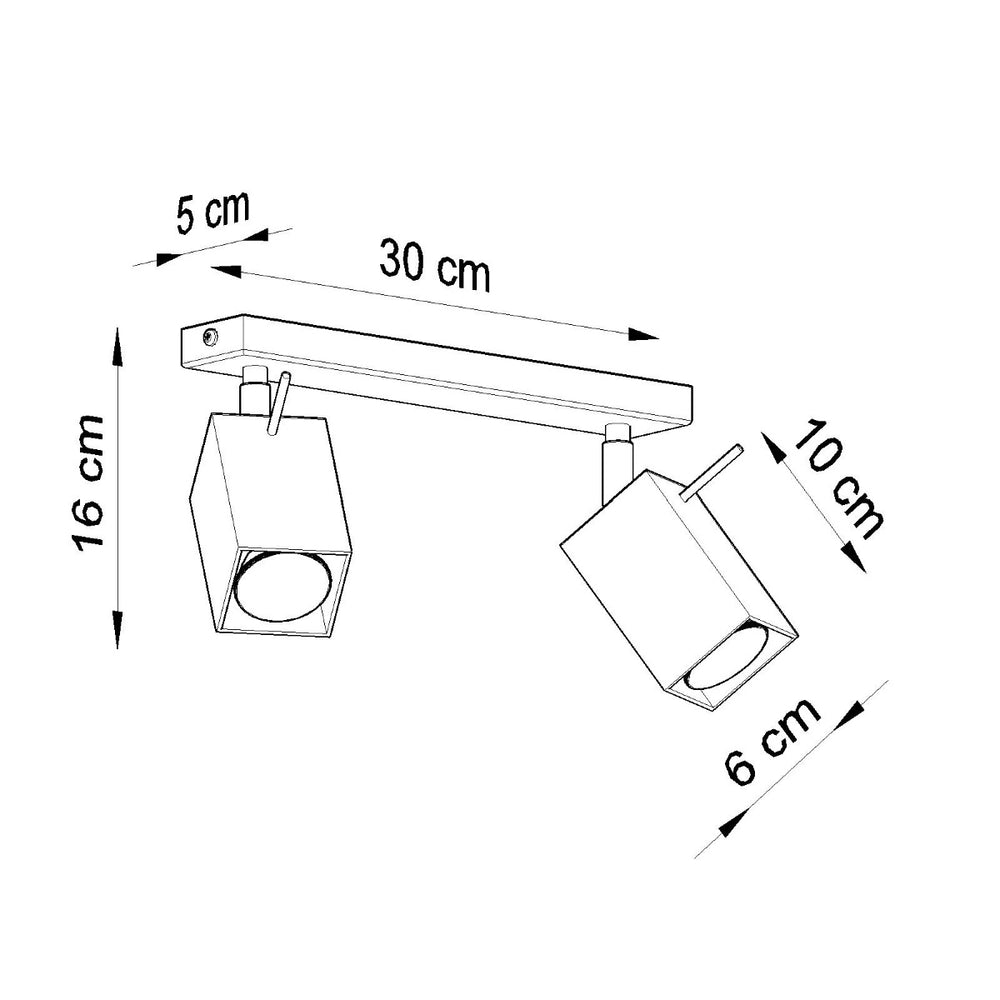 LED plafond spotlight white merida 2 GU10 sockets - sollux lighting